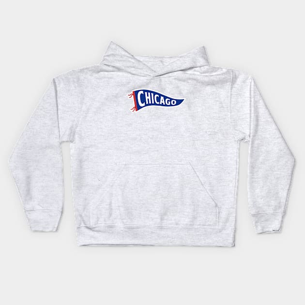 Chicago Pennant - White Kids Hoodie by KFig21